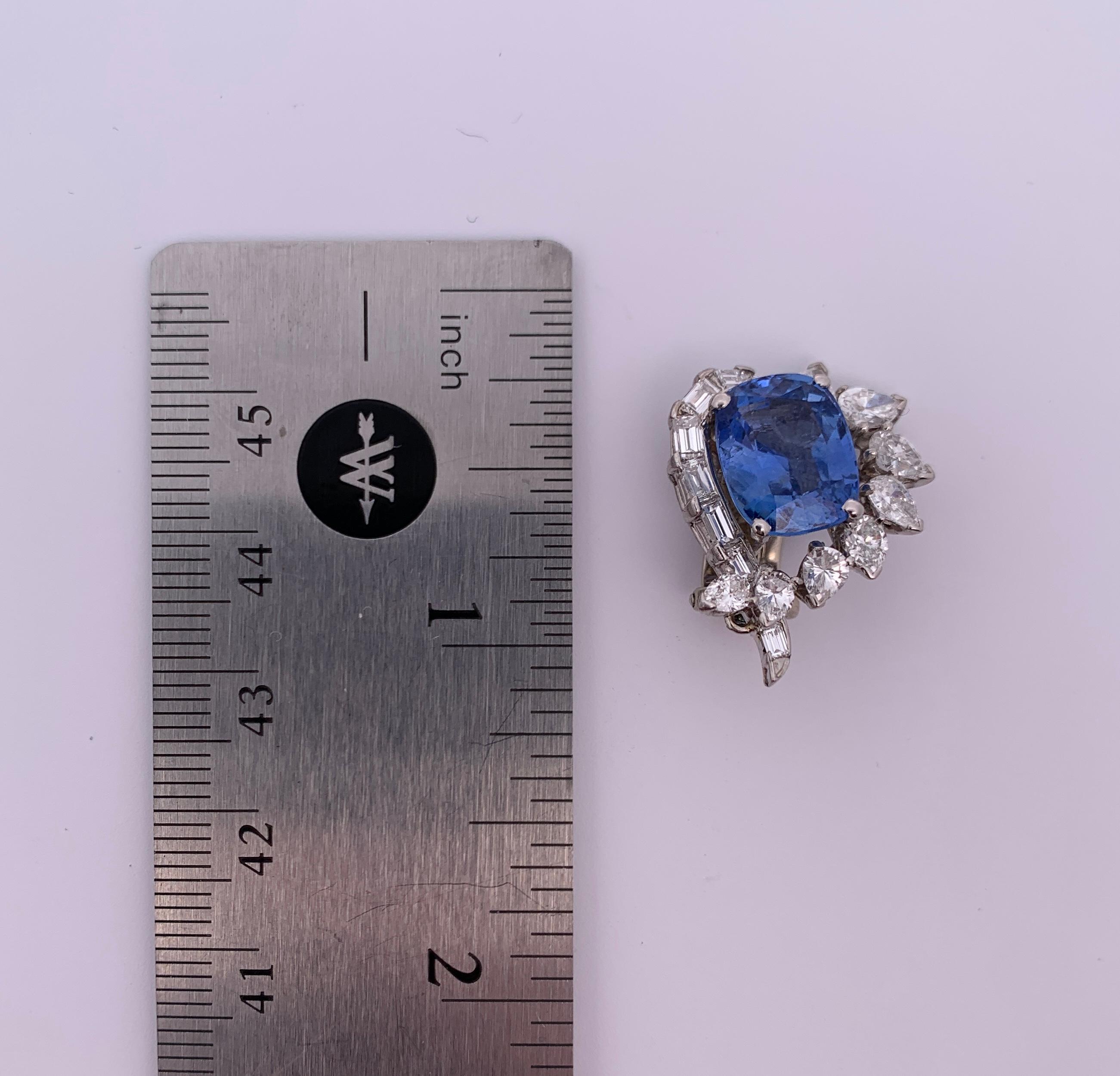 Women's Oscar Heyman Brothers Certified Natural Sapphire and Diamond Earrings  For Sale