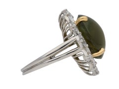 Oscar Heyman Brothers Chrysoberyl Cat's Eye and Diamond Ring, American.