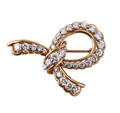 Broche de cinta de diamantes de oro amarillo y platino de los hermanos Oscar Heyman