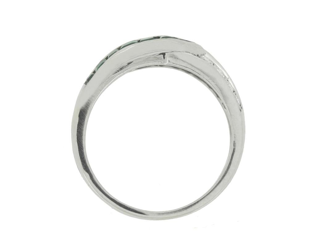 Oscar Heyman Brothers Smaragd- und Diamantring, amerikanisch, um 1960. (Retro) im Angebot
