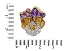 Oscar Heyman Brothers pansy earrings, circa 1960.