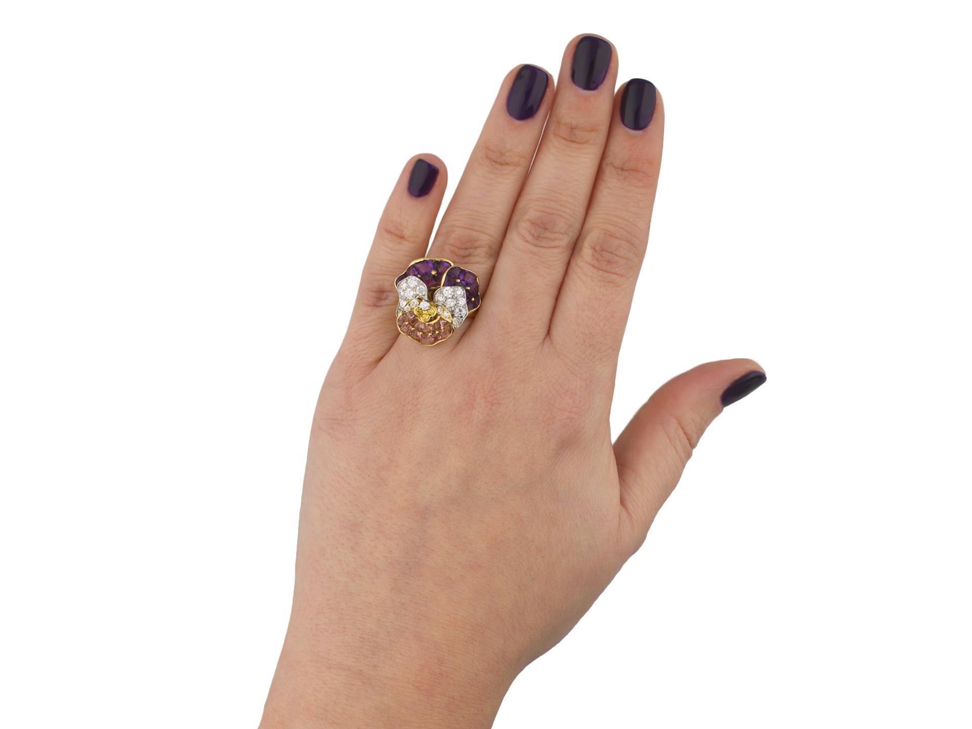 Oscar Heyman Brothers Pansy Ring For Sale 2