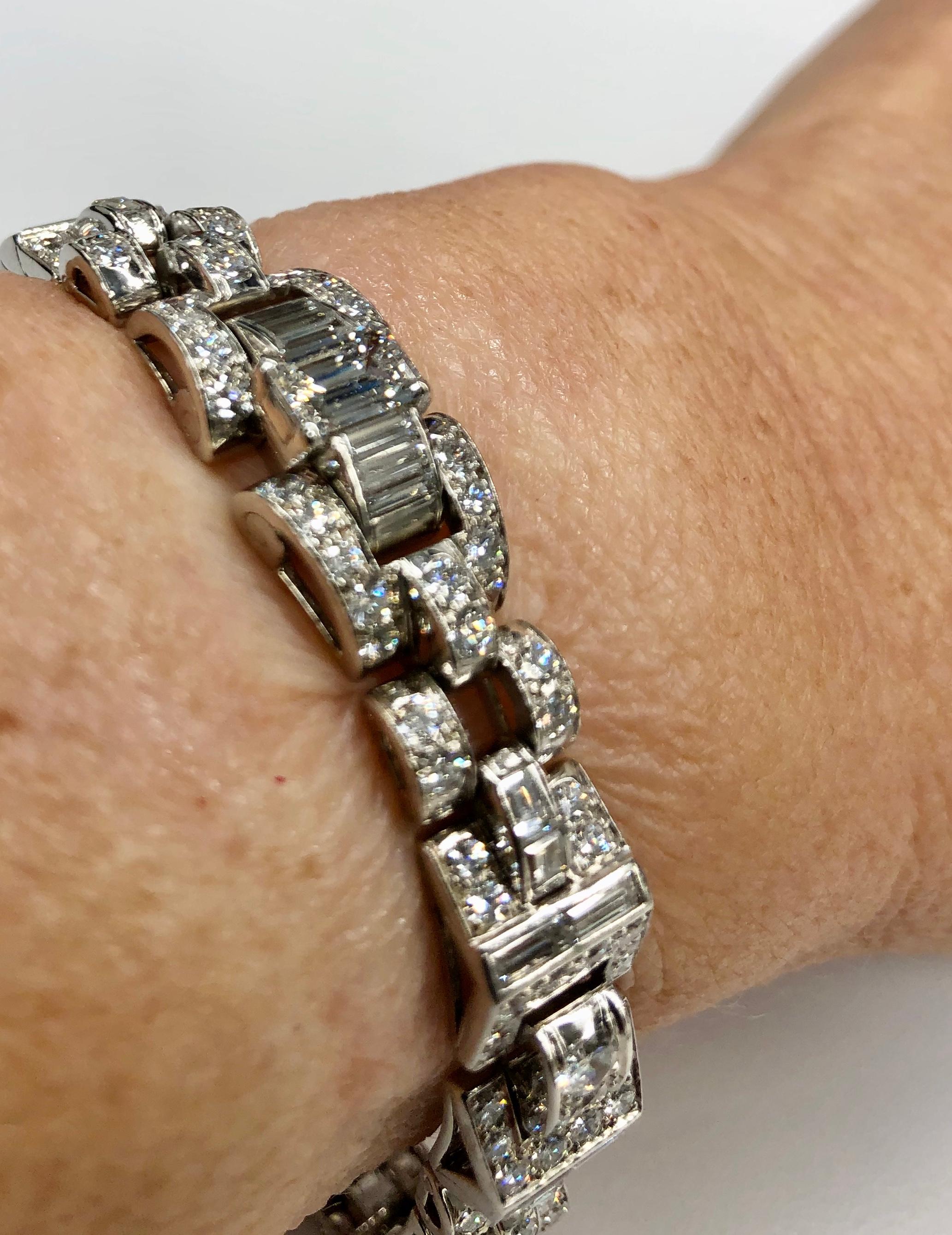 Oscar Heyman Platinum Diamond Bracelet For Sale 2