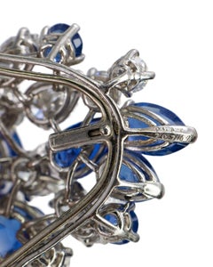 Oscar Heyman & Brothers Platinum Sapphire and Diamond Cluster Brooch