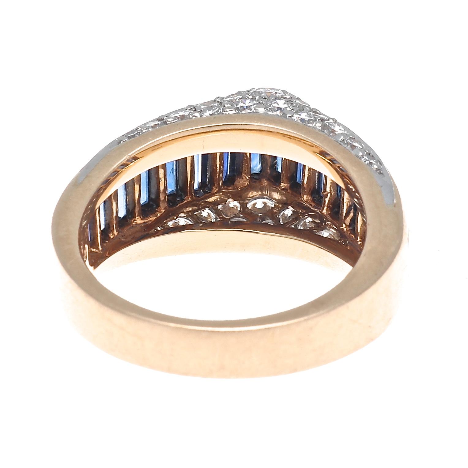 Women's Oscar Heyman Brothers Sapphire Diamond Gold Ring