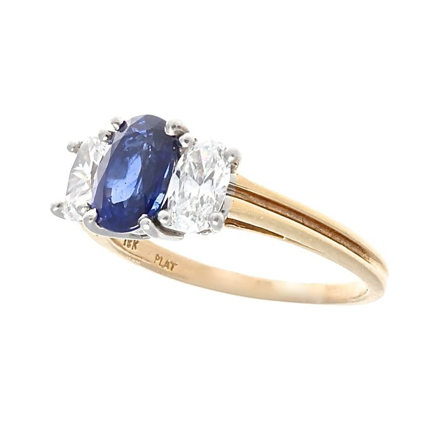 Oscar Heyman & Brothers are known as the jeweler to jewelers. Their expertise is well recognized and besides their own brand they have created many pieces for the most prominent jewelry houses. Designed with a royal blue sapphire that is paired