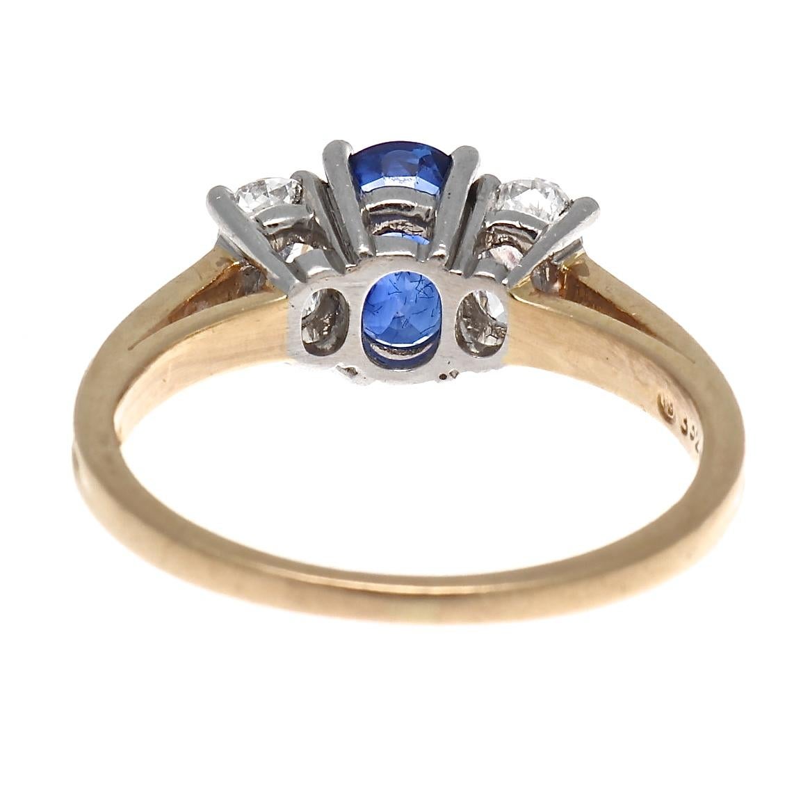 Women's Oscar Heyman & Brothers Sapphire Diamond Gold Three-Stone Ring