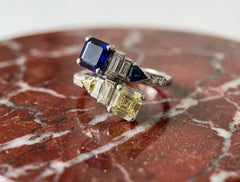 Oscar Heyman Burma Sapphire and Diamond Ring in Platinum