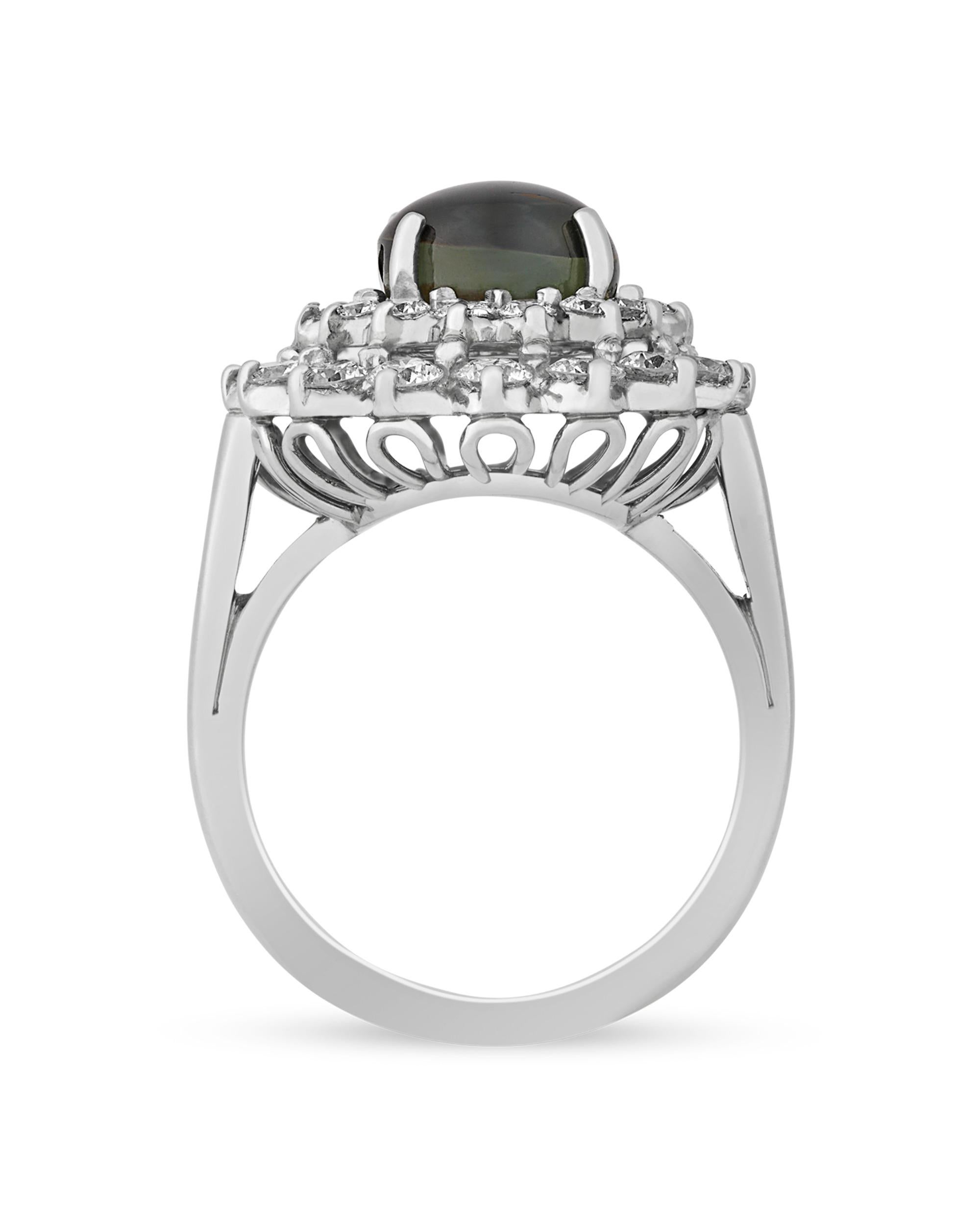 Modern Oscar Heyman Cat's Eye Alexandrite Ring, 4.73 Carats