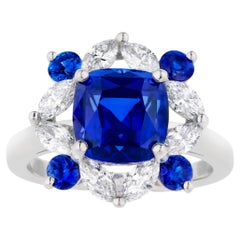 Anello con zaffiro e diamante di Ceppylon di Oscar Heyman, 5,02 carati