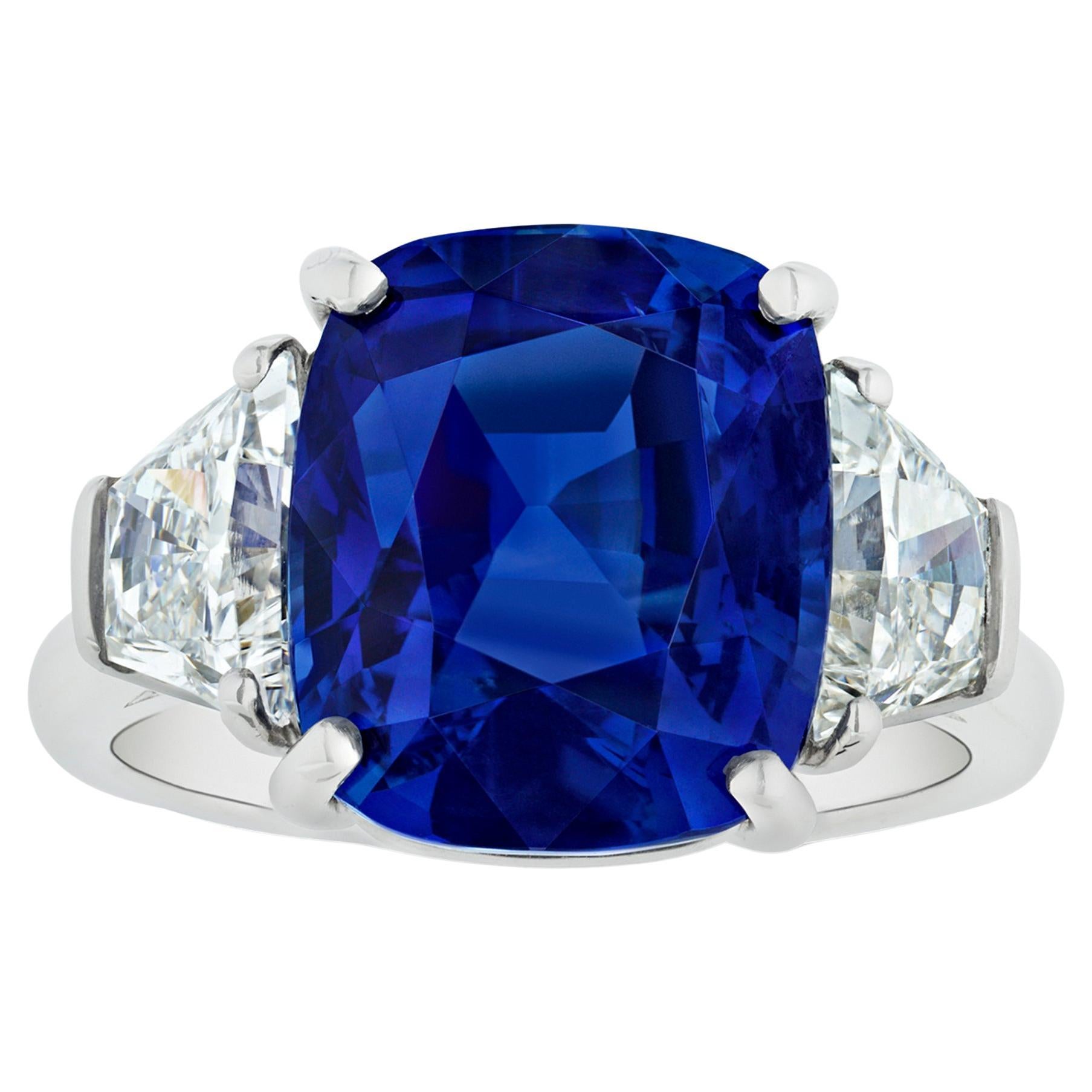 Oscar Heyman Ceylon Sapphire Ring, 9.80 Carats For Sale