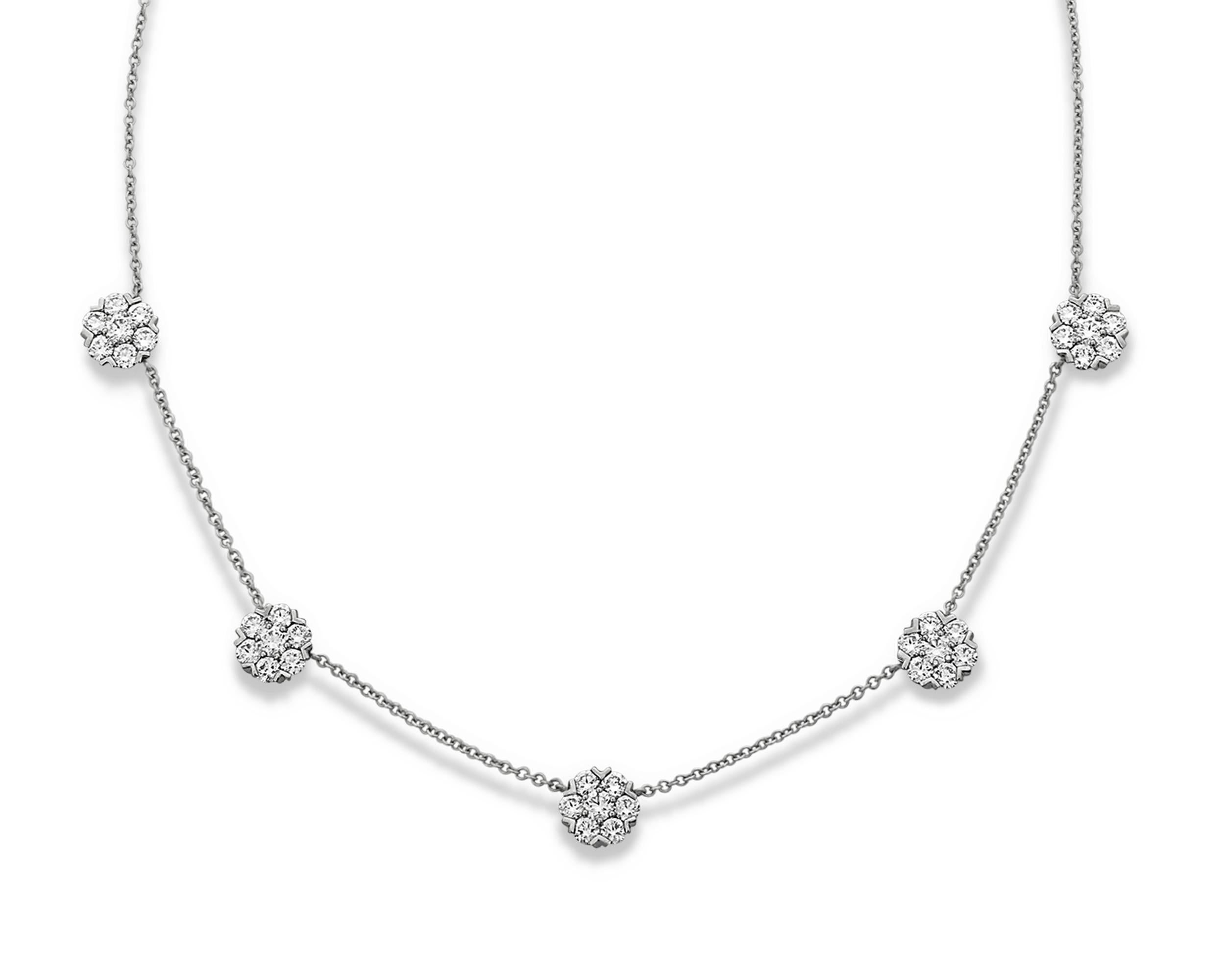 Modern Oscar Heyman Cluster Diamond Necklace, 4.50 Carats