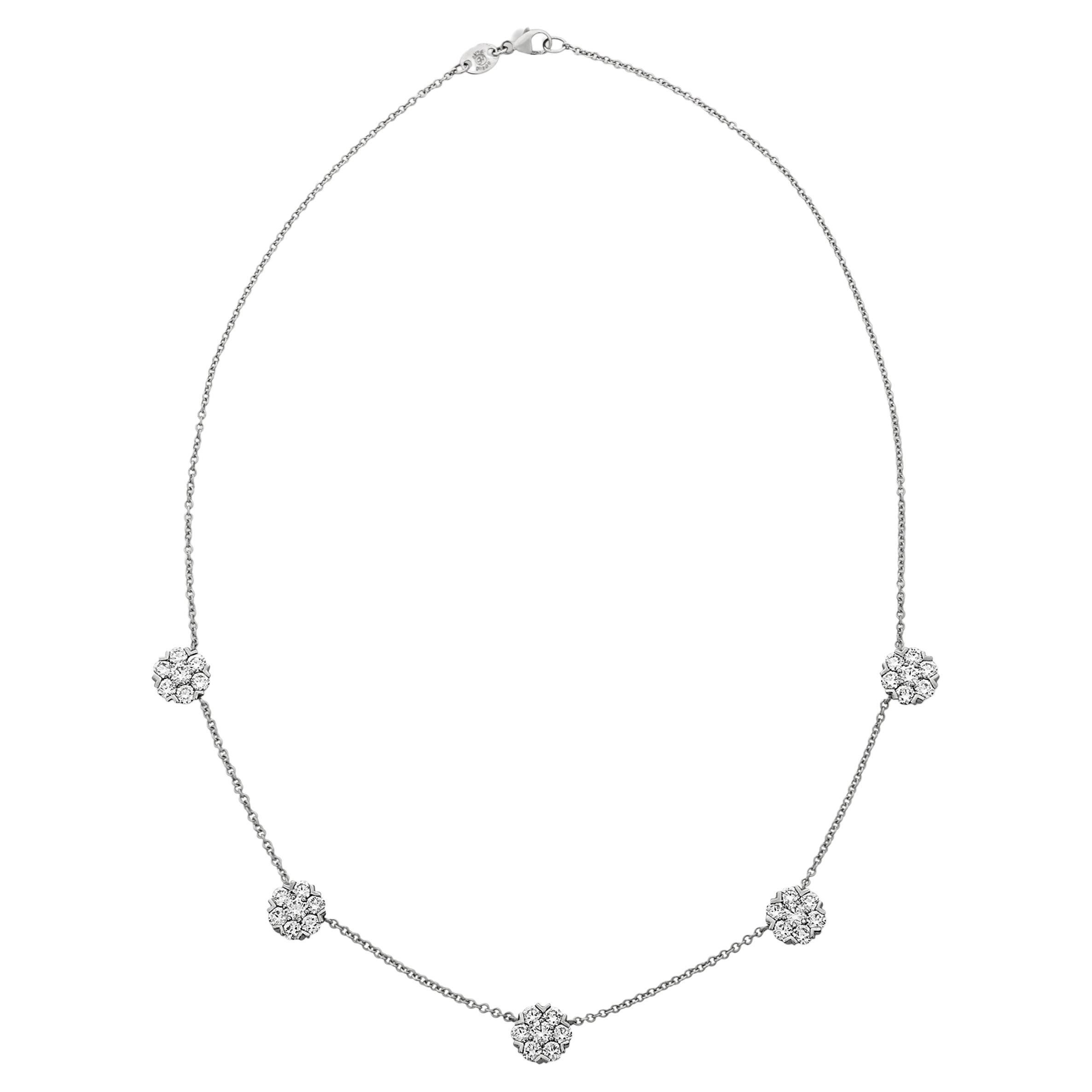 Oscar Heyman Cluster Diamond Necklace, 4.50 Carats