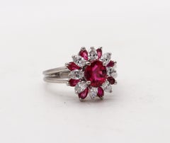 Oscar Heyman Cocktail Ring In 18Kt Gold With 2.62 Ctw In Diamonds And Rubies