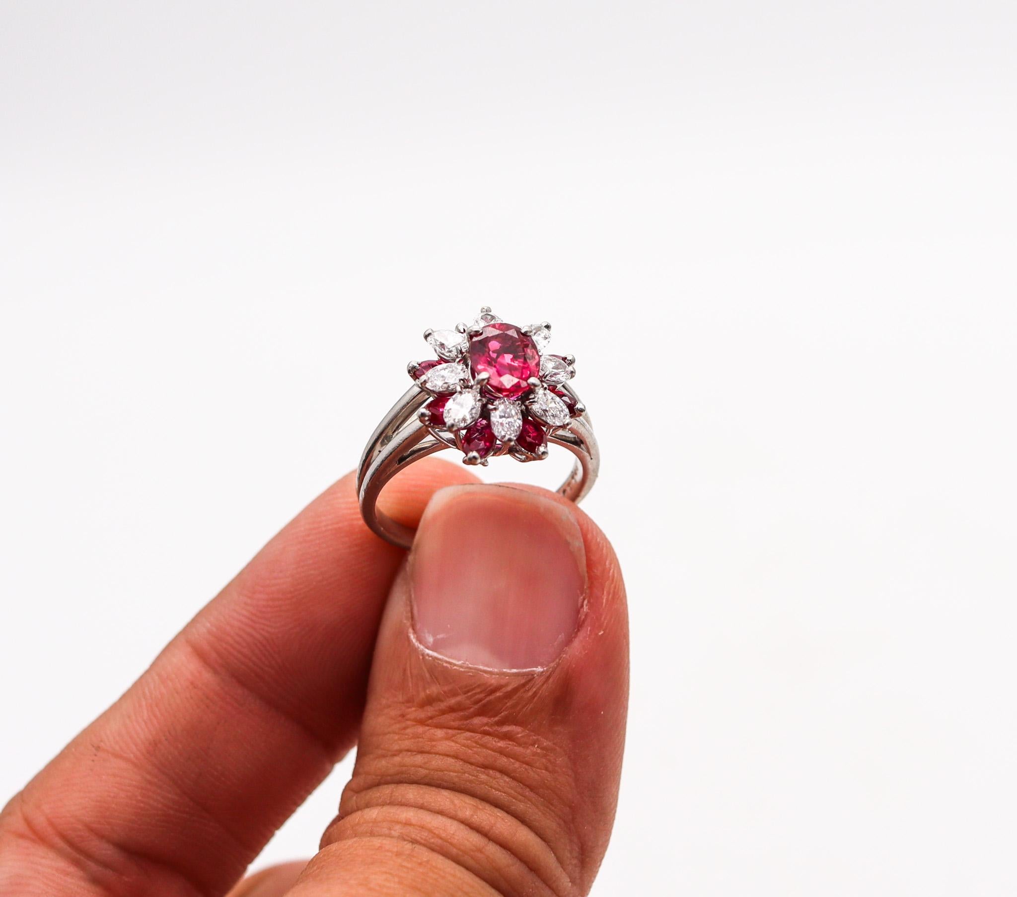 Oscar Heyman Cocktail Ring In 18Kt Gold With 2.62 Ctw In Diamonds And Rubies 1