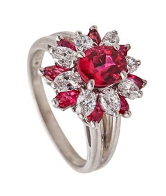 Oscar Heyman Cocktail Ring In 18Kt Gold With 2.62 Ctw In Diamonds And Rubies