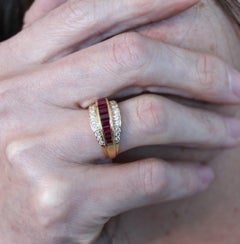 OSCAR HEYMAN Cocktail Ring In 18Kt Gold With 2.64 Ctw In Diamonds And Rubies