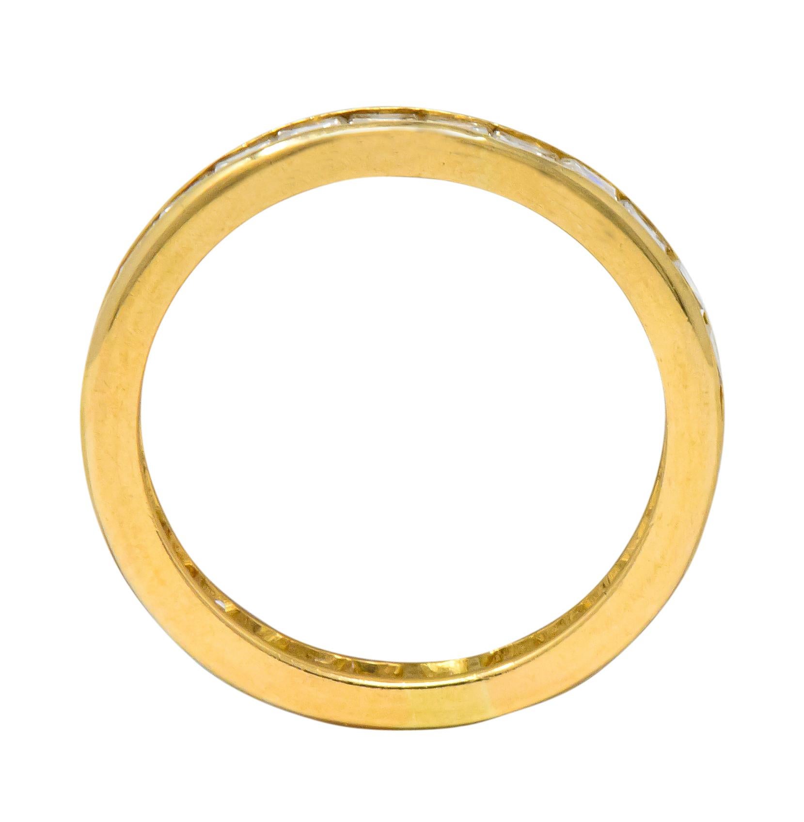 Emerald Cut Oscar Heyman Contemporary 1.35 CTW Step Diamond 18 Karat Gold Eternity Band Ring For Sale