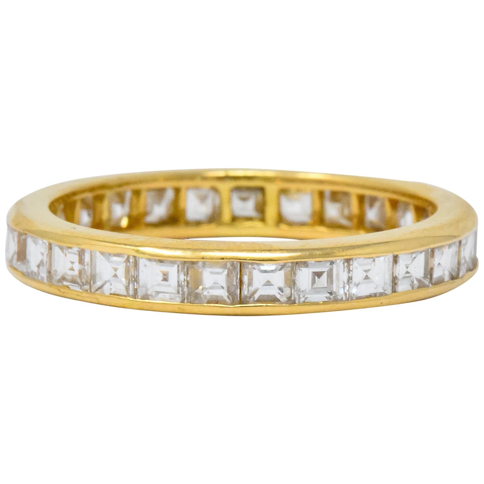 Oscar Heyman Contemporary 1.35 CTW Step Diamond 18 Karat Gold Eternity Band Ring