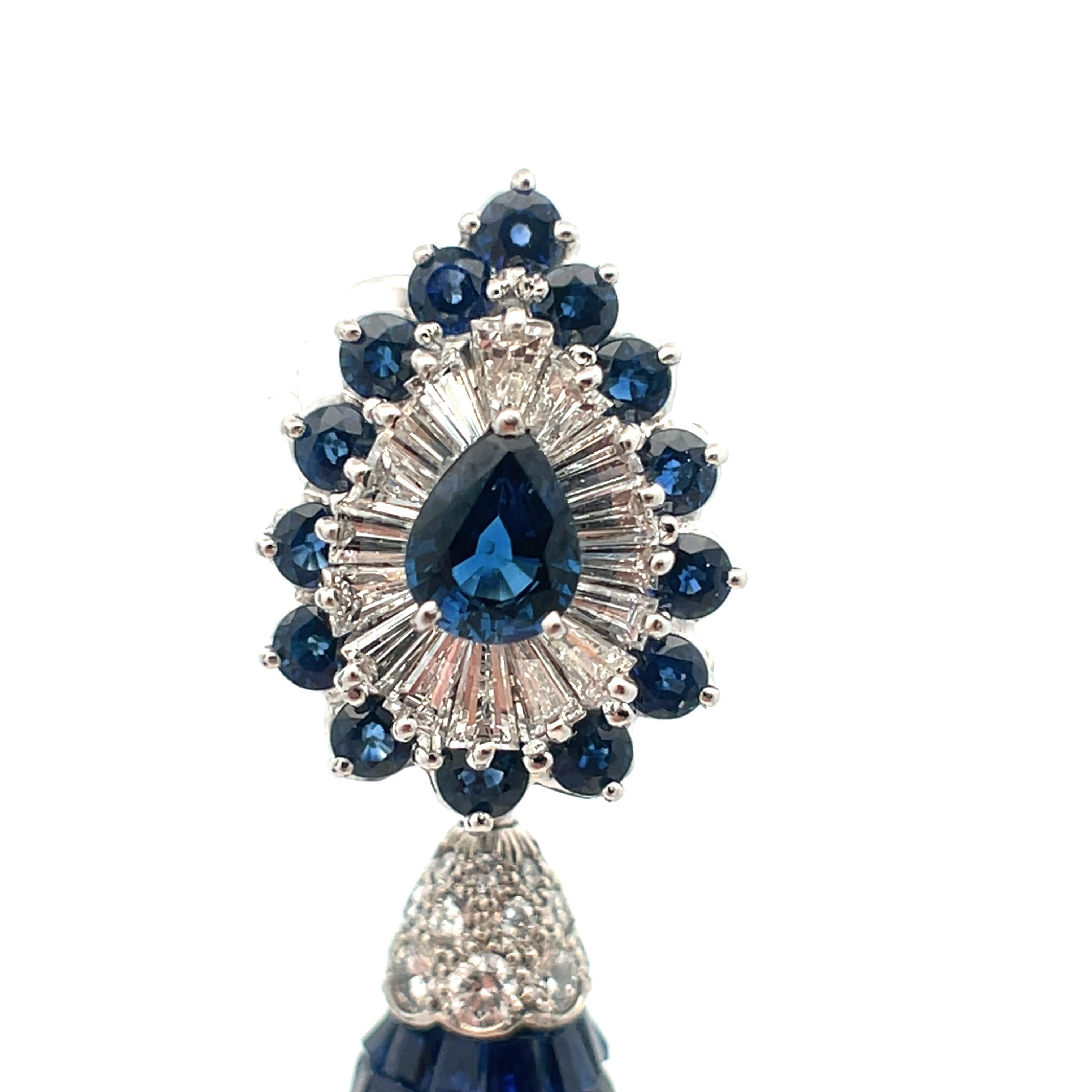 Oscar Heyman Day and Night Invisible Set Sapphire Earrings For Sale 5