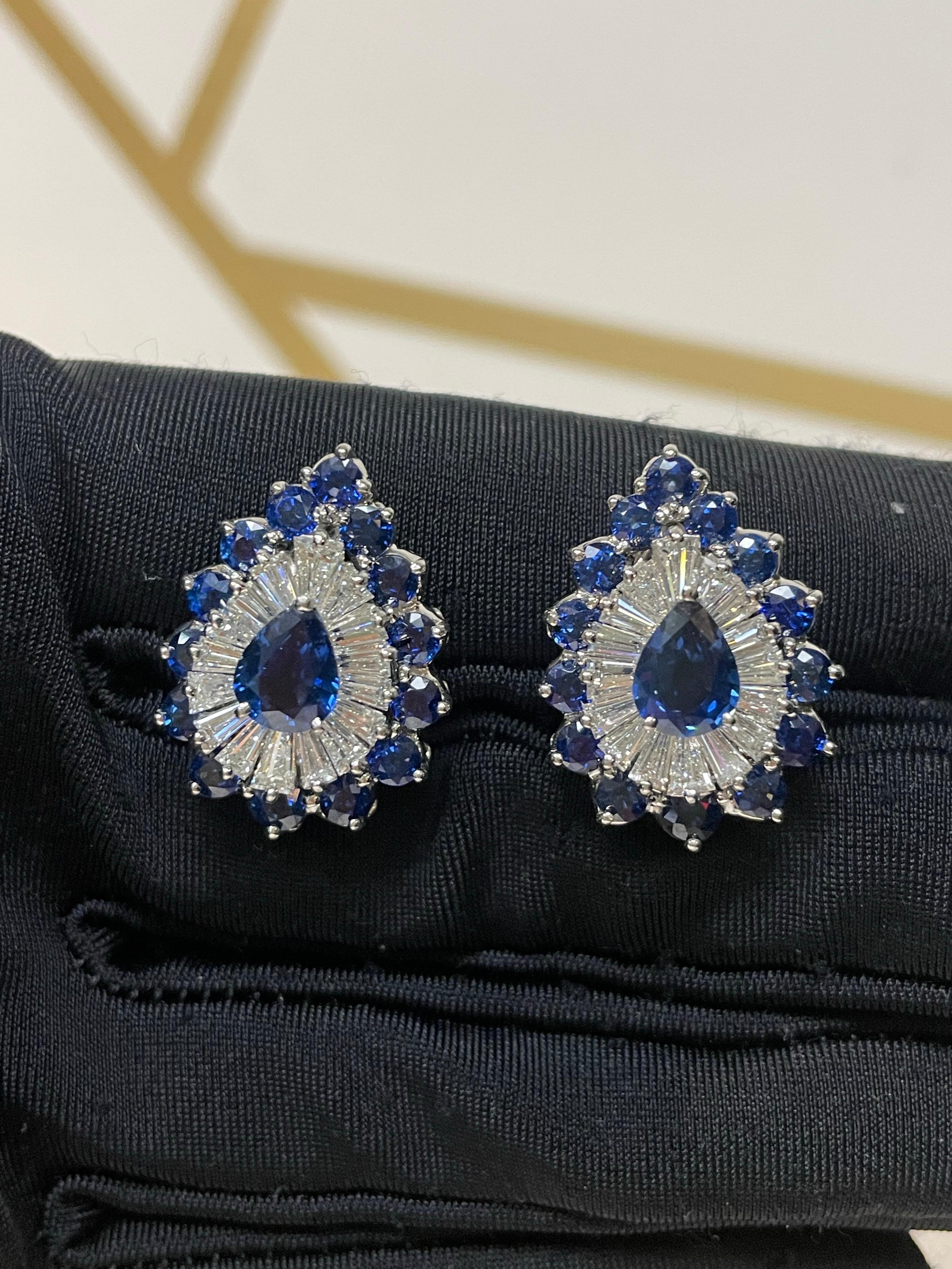 Women's Oscar Heyman Day and Night Invisible Set Sapphire Earrings For Sale