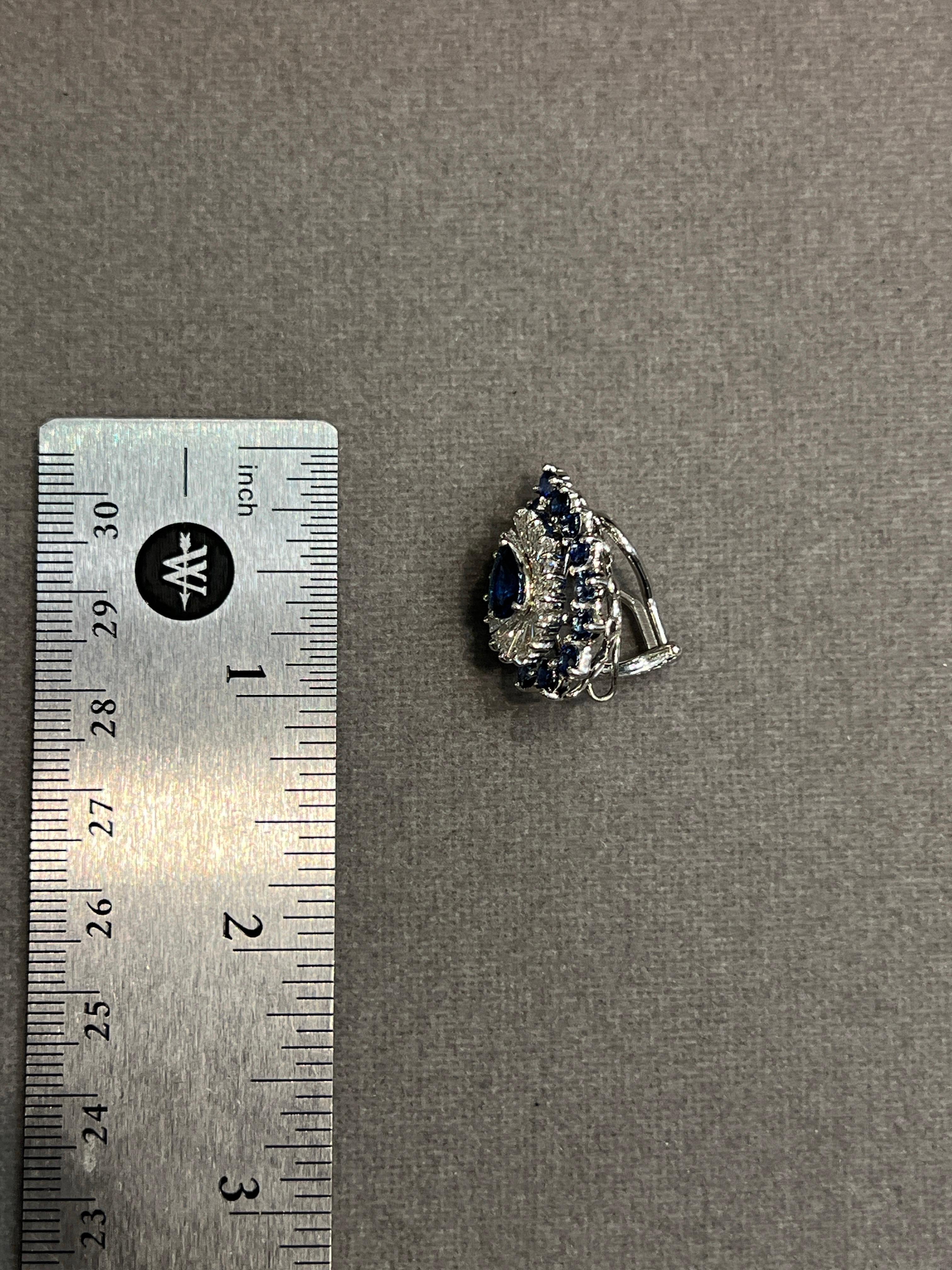 Oscar Heyman Day and Night Invisible Set Sapphire Earrings For Sale 2