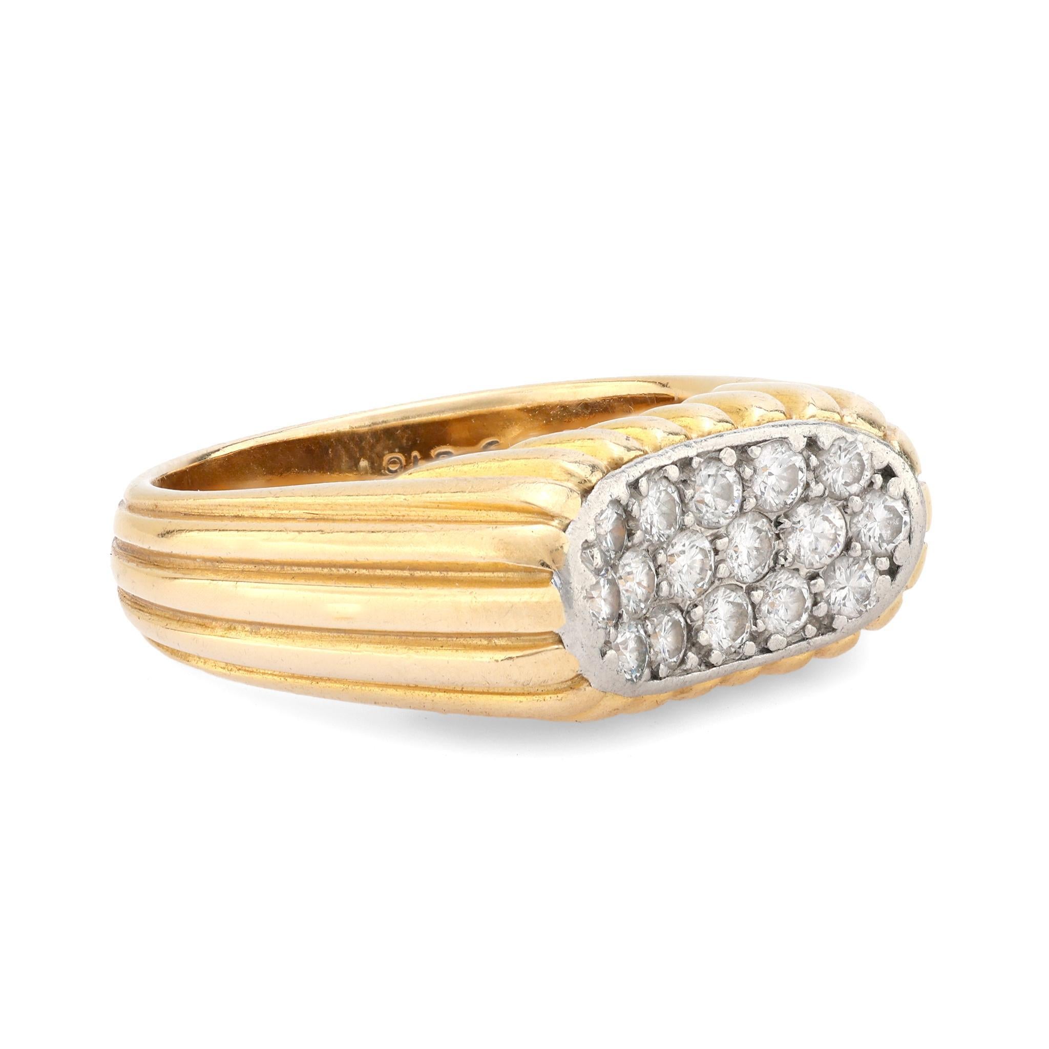 Oscar Heyman Diamantring aus 18 Karat Gelbgold mit Diamanten (Moderne)
