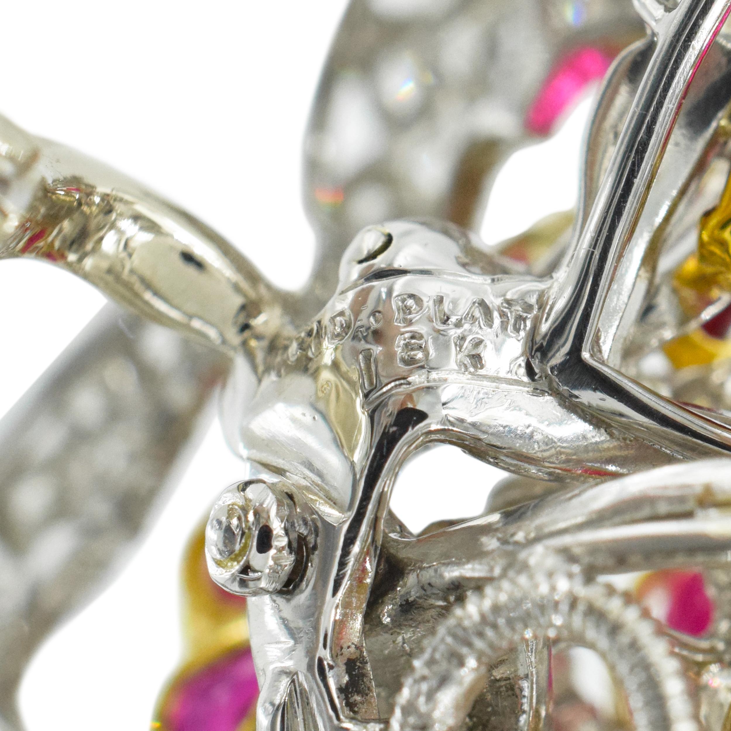 Women's Oscar Heyman Diamond and Ruby Earrings For Sale