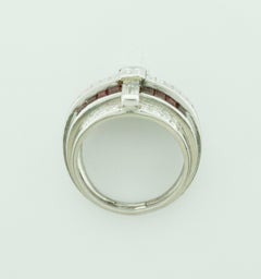 Oscar Heyman Diamond and Ruby Ring in Platinum