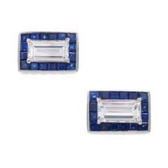 Oscar Heyman Manschettenknöpfe mit Diamanten und Saphiren