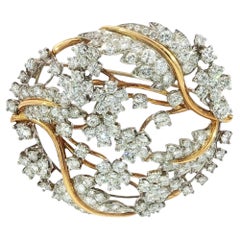 Oscar Heyman Diamond Pendant Brooch 18K Yellow Gold Platinum ~12ctw