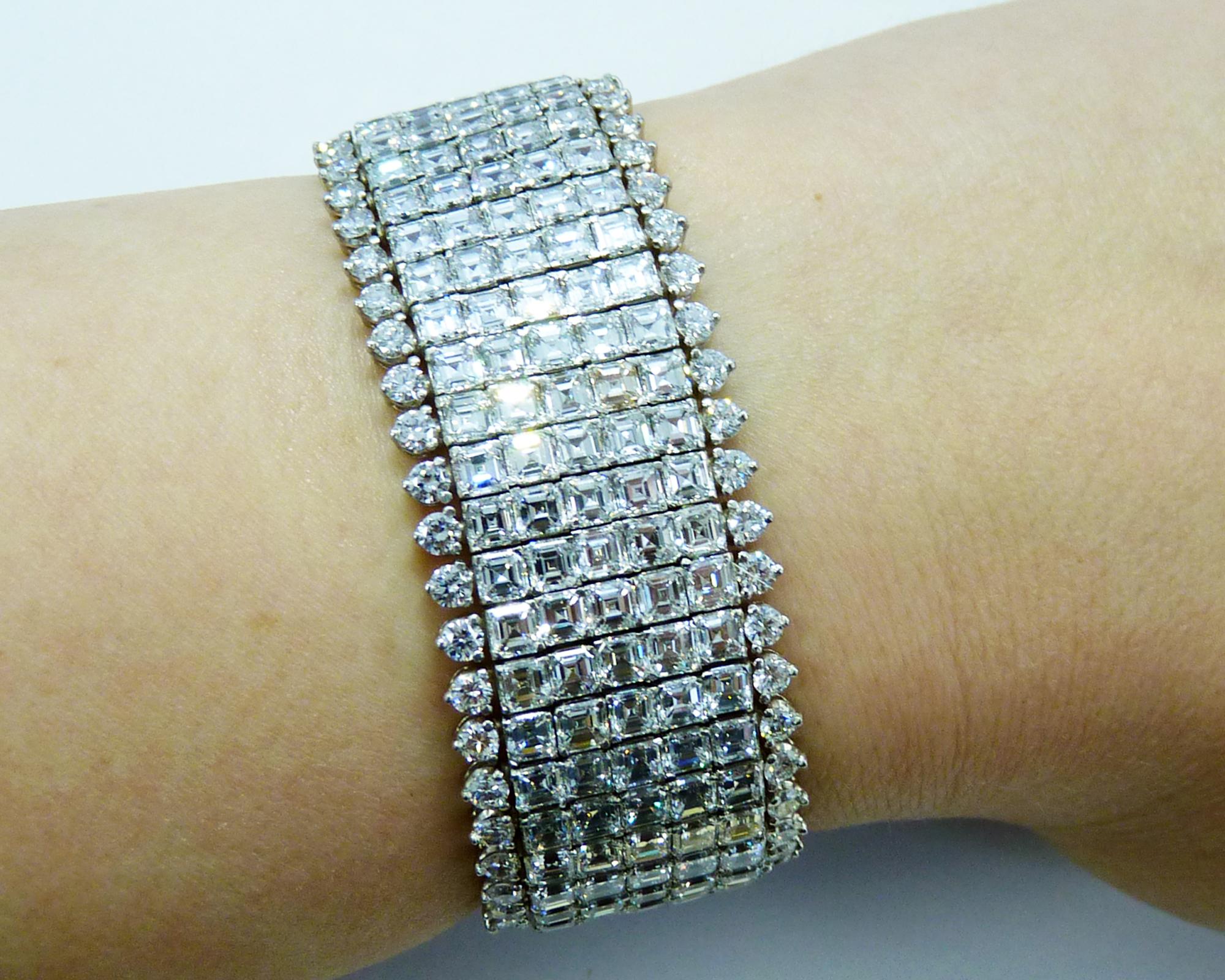 Oscar Heyman Diamant-Platin-Armband (Gemischter Schliff) im Angebot