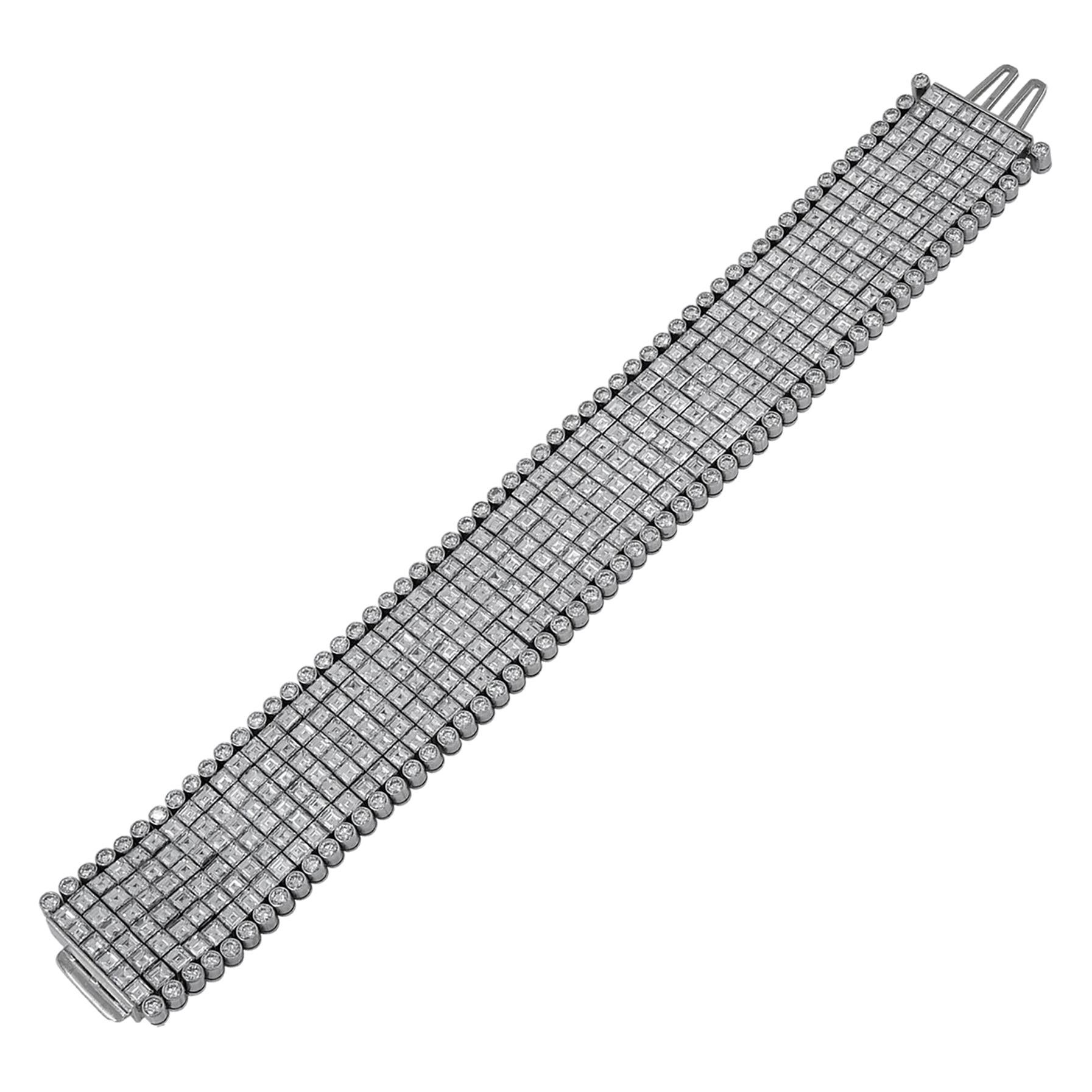 Oscar Heyman Diamond Platinum Bracelet For Sale