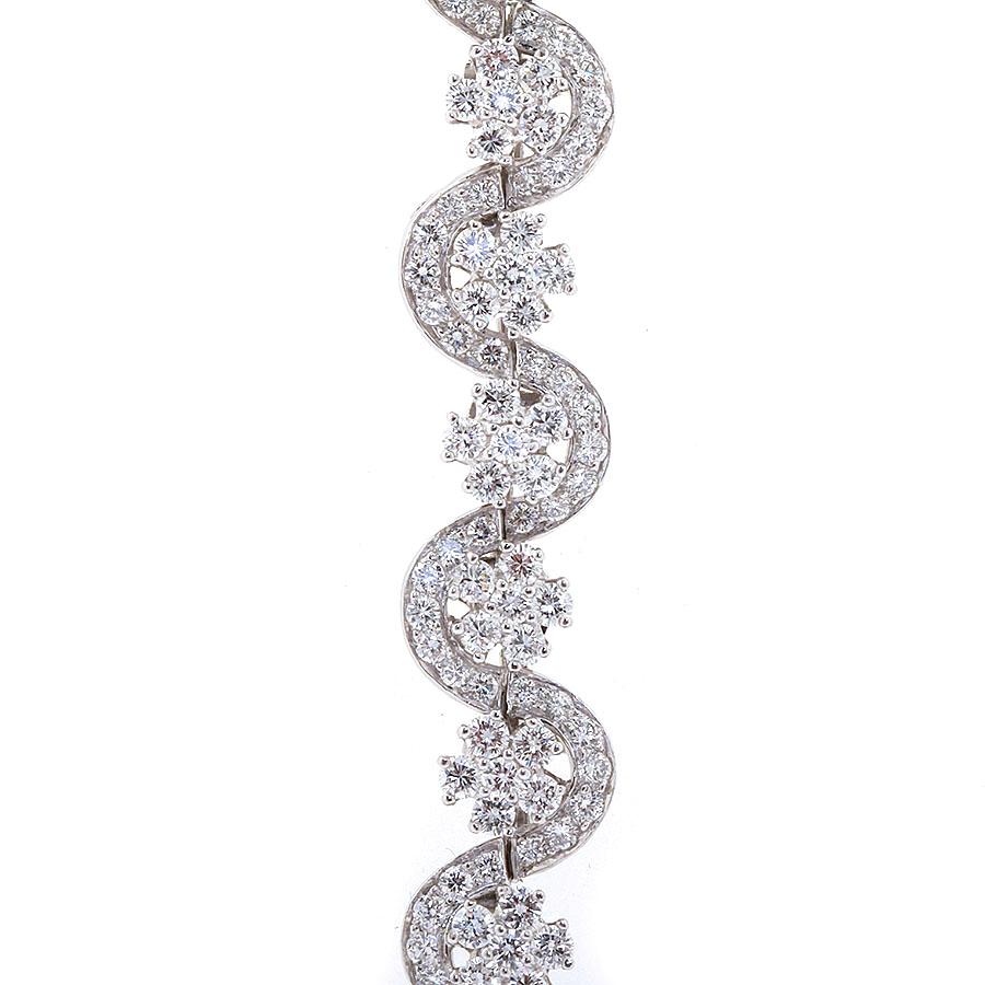 Contemporary Oscar Heyman Diamond Platinum Serpentine Bracelet 10 Carats For Sale