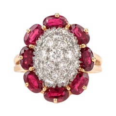 Oscar Heyman Diamond Ruby Platinum/18 Karat Cocktail Ring