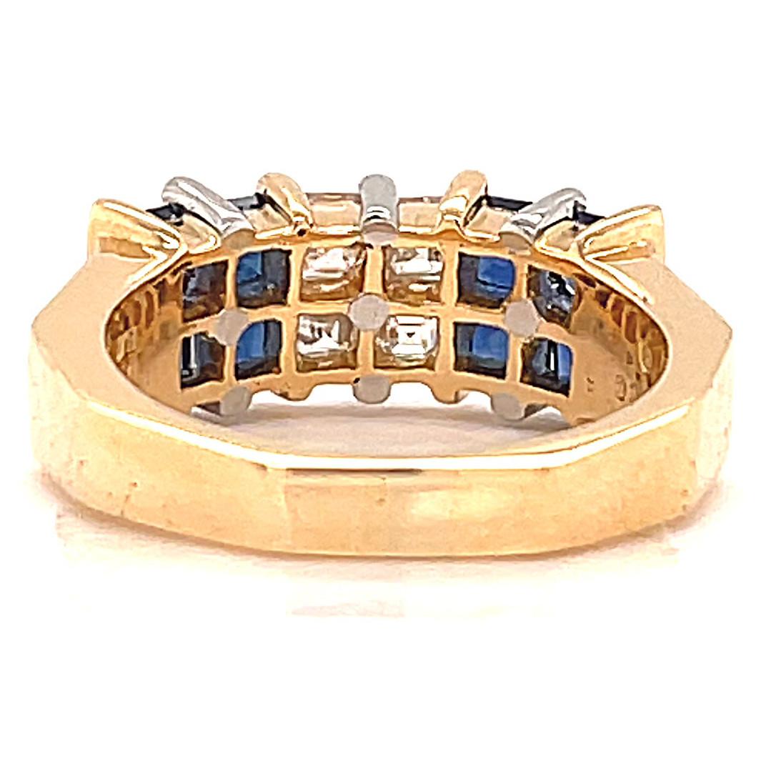 Oscar Heyman Diamond Sapphire 18 Karat Gold Ring 1