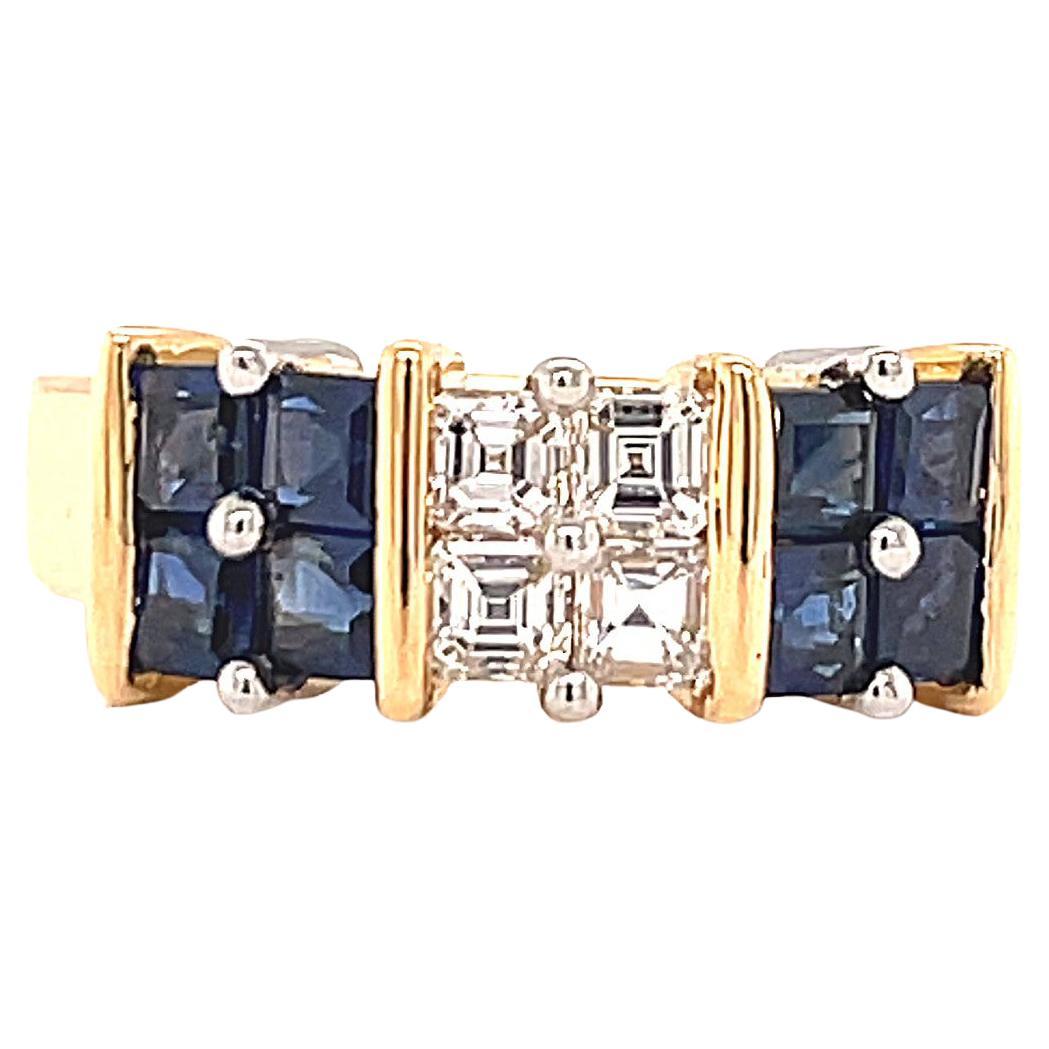 Oscar Heyman Diamond Sapphire 18 Karat Gold Ring