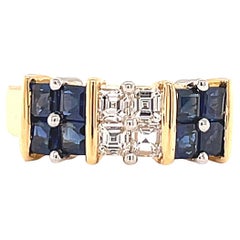Vintage Oscar Heyman Diamond Sapphire 18 Karat Gold Ring
