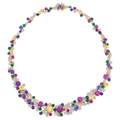 Oscar Heyman Diamond, Sapphire, Emerald And Ruby Necklace