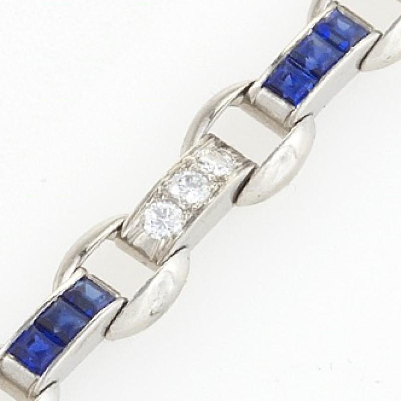 Women's Oscar Heyman Diamond Sapphire Platinum Bracelet