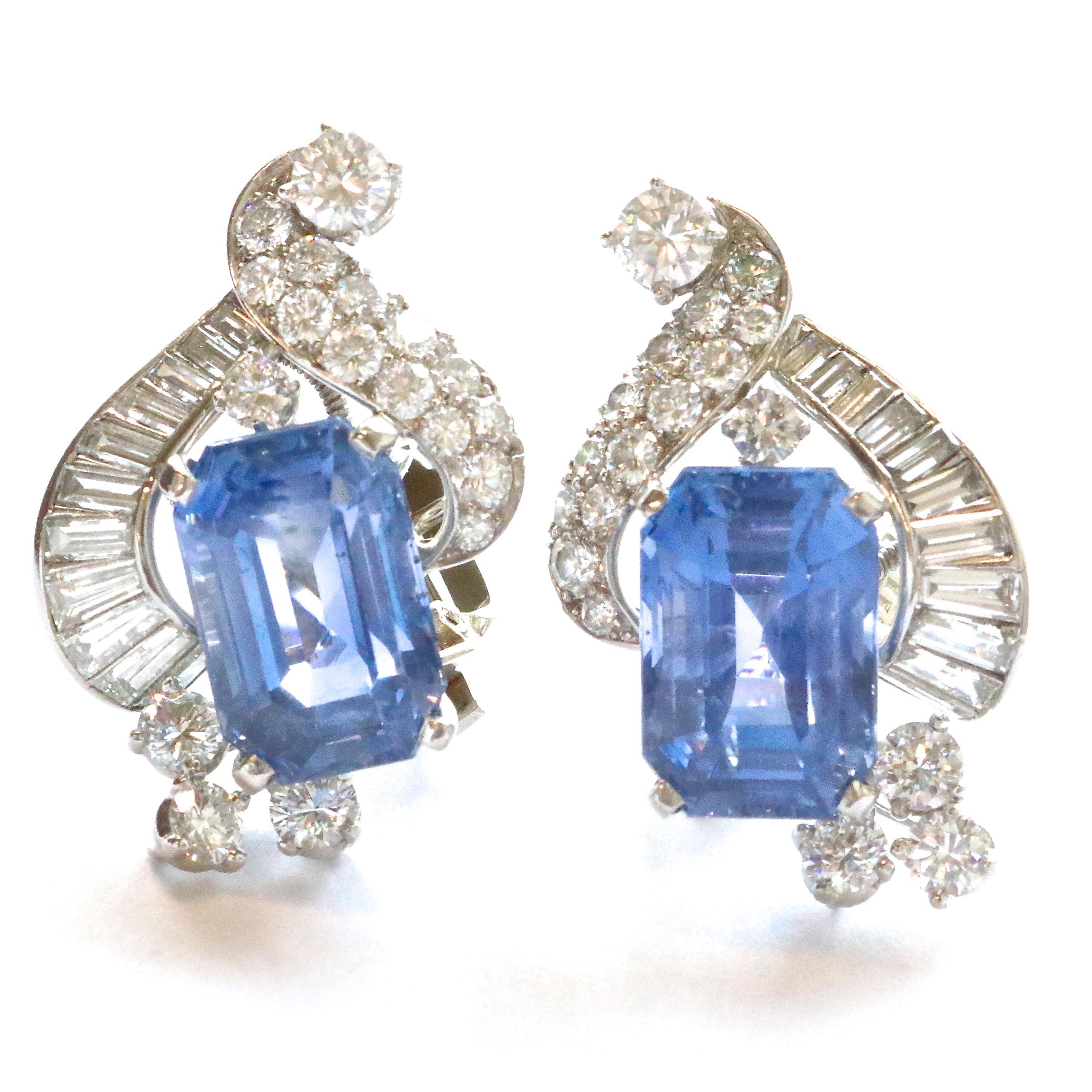 Oscar Heyman the revered New York house creating the finest jewelry for over 100 years. Renowned for using the best quality sapphires and always matching them perfectly be it rings,  bracelets, necklaces or earrings. These earrings are no exception.