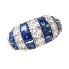 Oscar Heyman Diamond Sapphire Platinum Ring