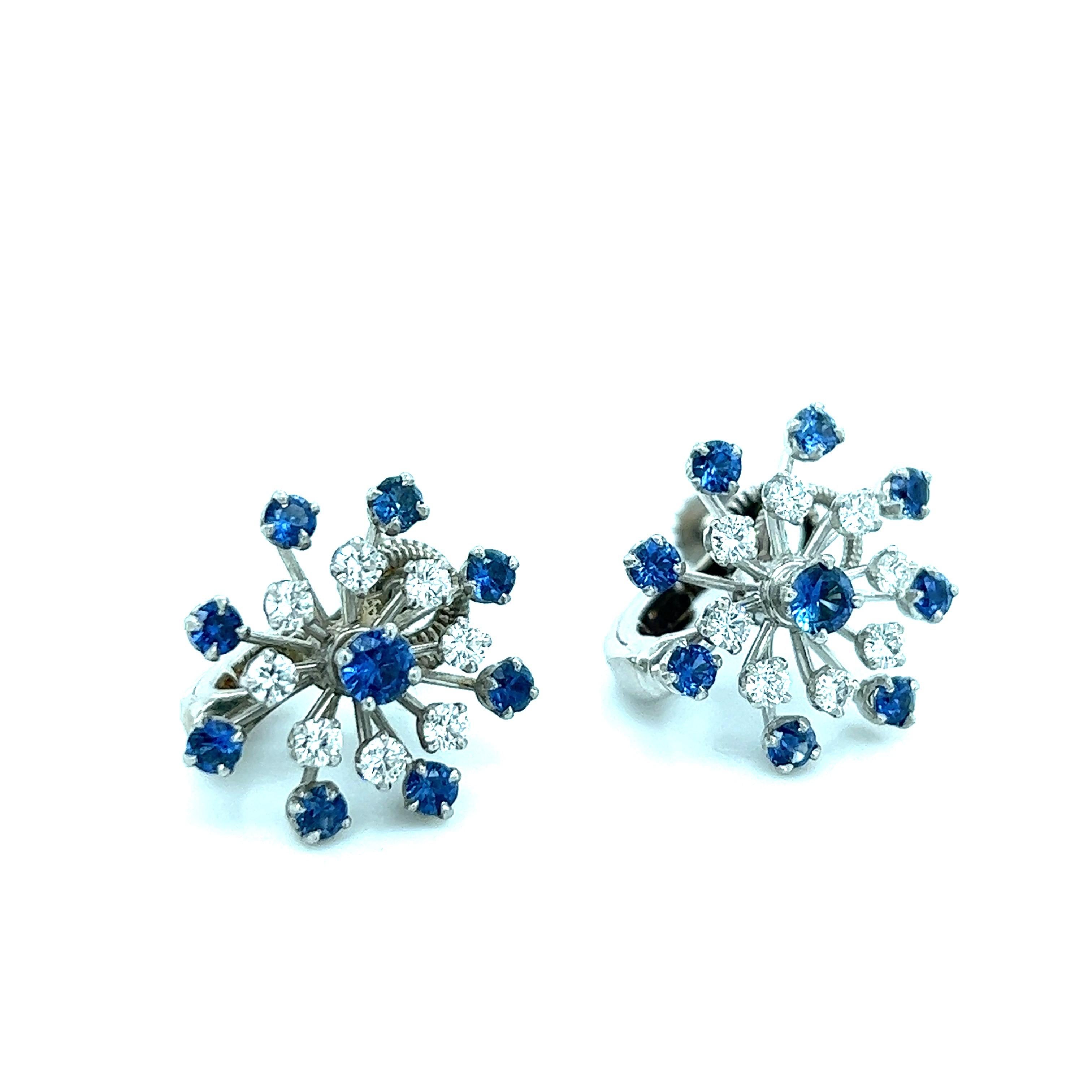 Oscar Heyman diamond sapphire snowflake earrings

Beautiful snowflake motif, round-cut diamonds of approximately 0.64 carat, round-cut sapphires of approximately 1.22 carats; marked 49592

Size: width 16 mm, length 17 mm
Total weight: 8.1 grams
