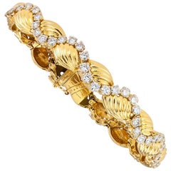 Oscar Heyman Diamond Yellow Gold Link Bracelet