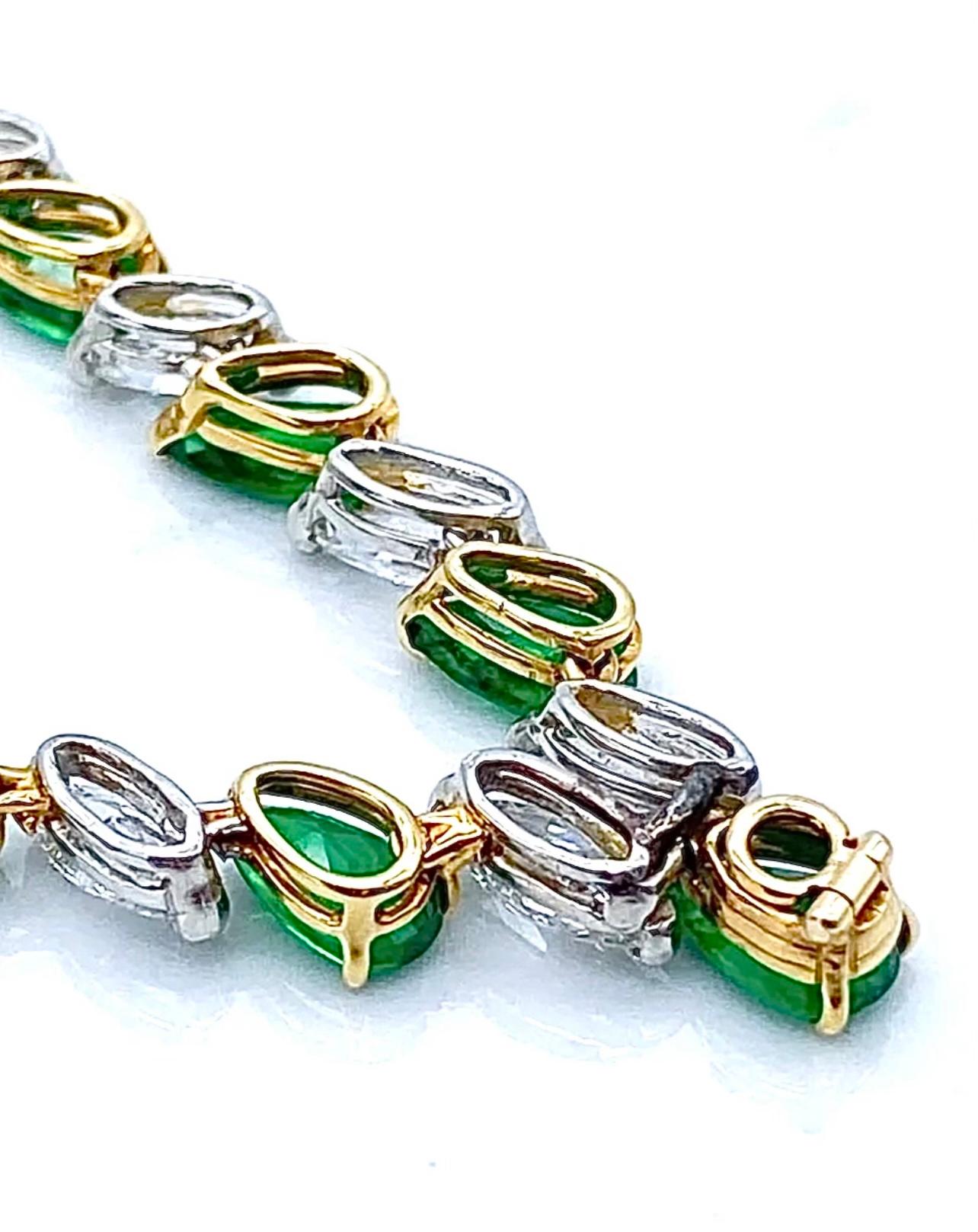 Oscar Heyman Emerald and Diamond Necklace 18K Yellow Gold 2
