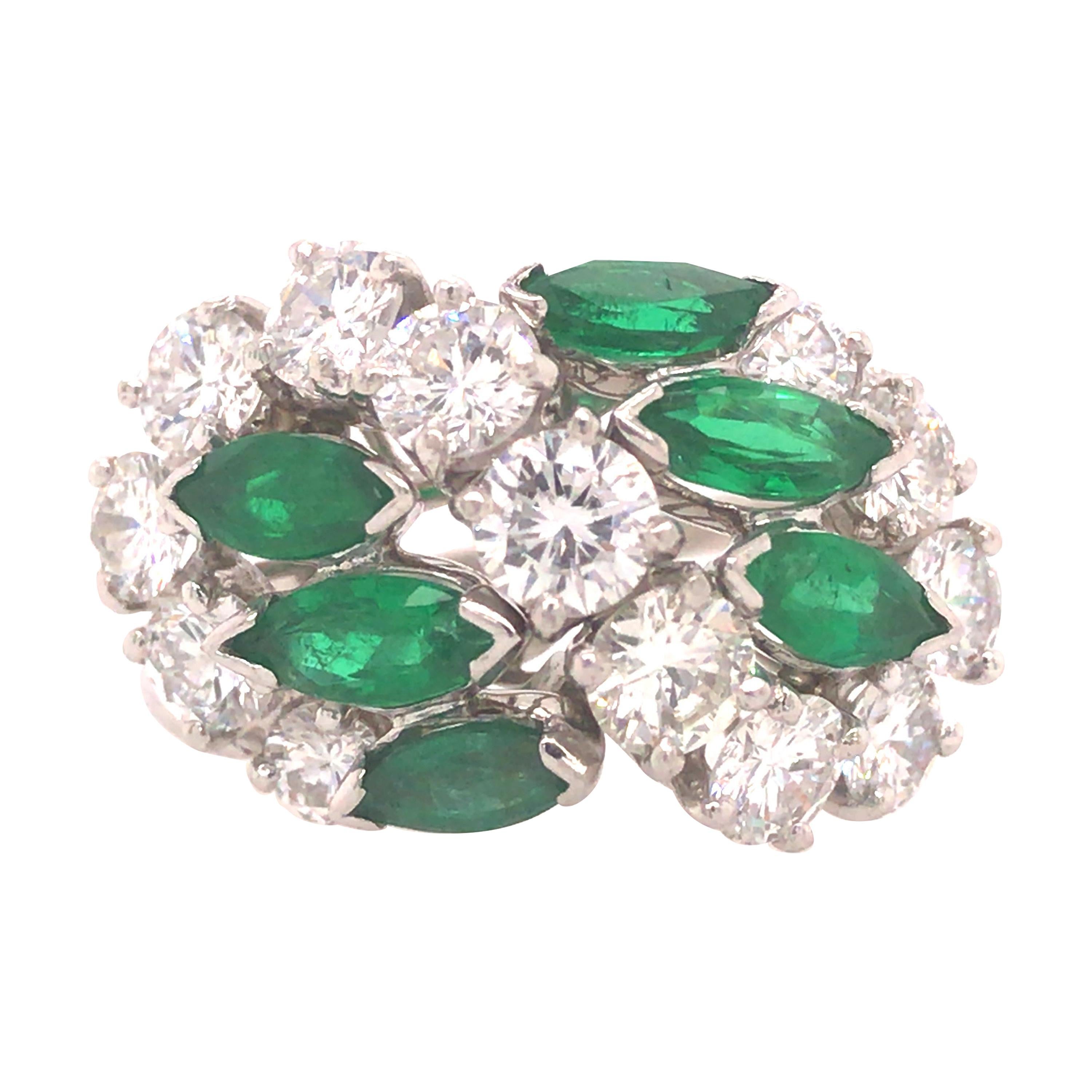 Oscar Heyman Emerald and Diamond Ring in Platinum