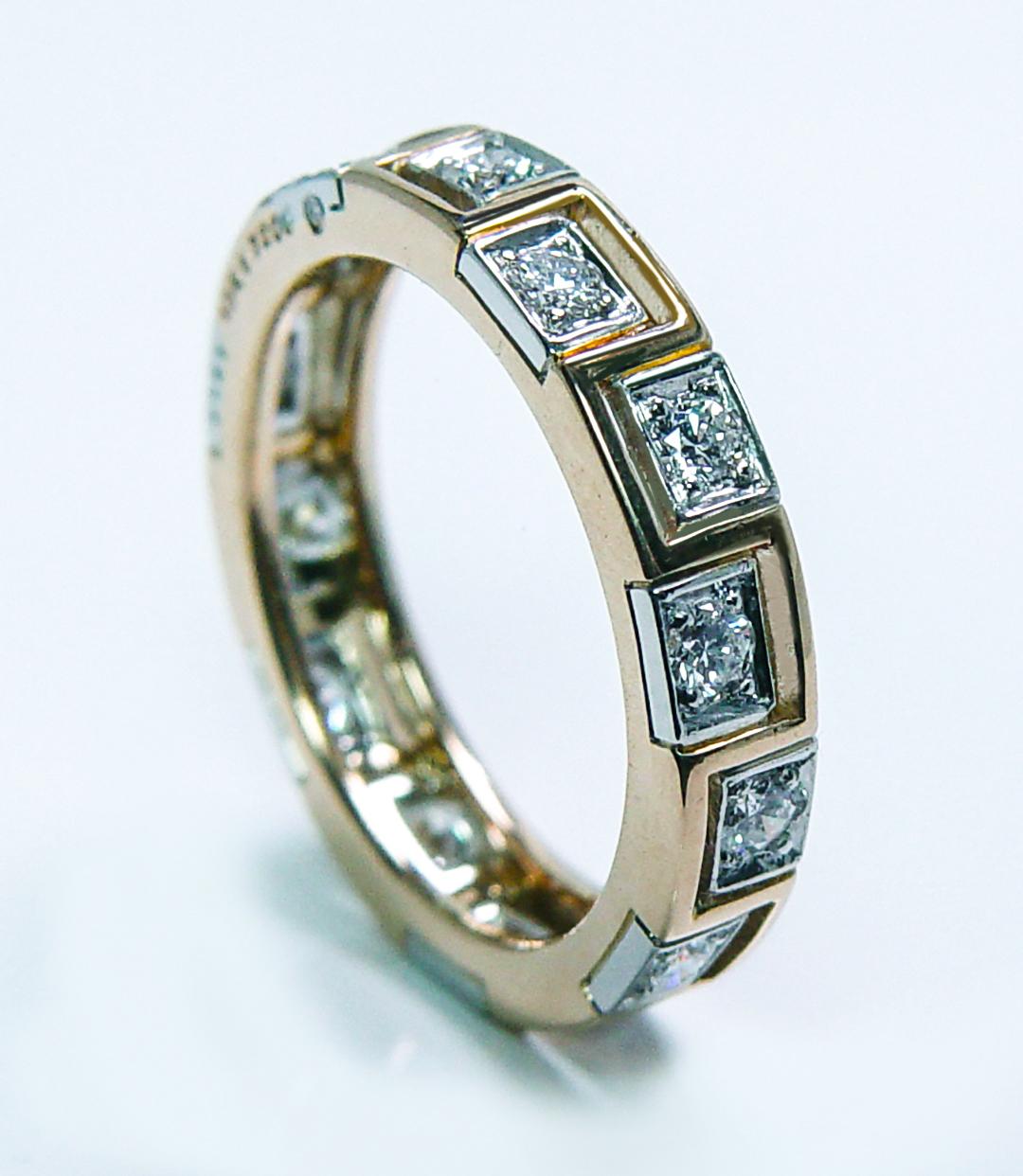 OSCAR HEYMAN Ewiger Diamantring 18K Gold Platin Größe 5.75 im Angebot 3