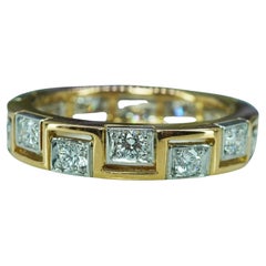 OSCAR HEYMAN Ewiger Diamantring 18K Gold Platin Größe 5.75