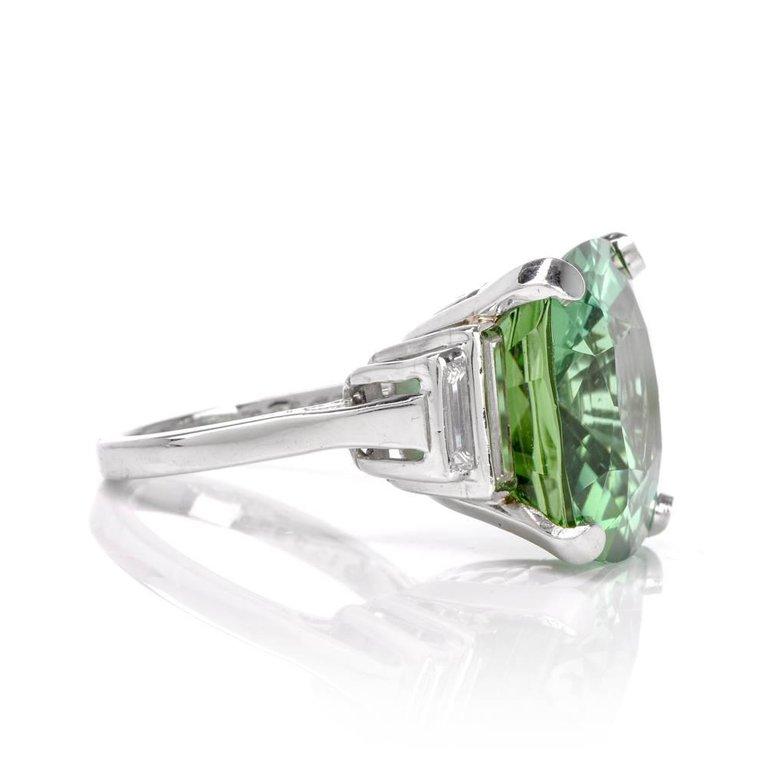 Women's or Men's Oscar Heyman Fine Tourmaline Diamond Platinum Cocktail Ring