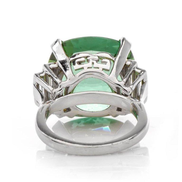 Oscar Heyman Fine Tourmaline Diamond Platinum Cocktail Ring 1